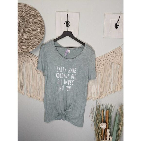 Alya Tie Knot TShirt Beach Vibes - Picture 1 of 13